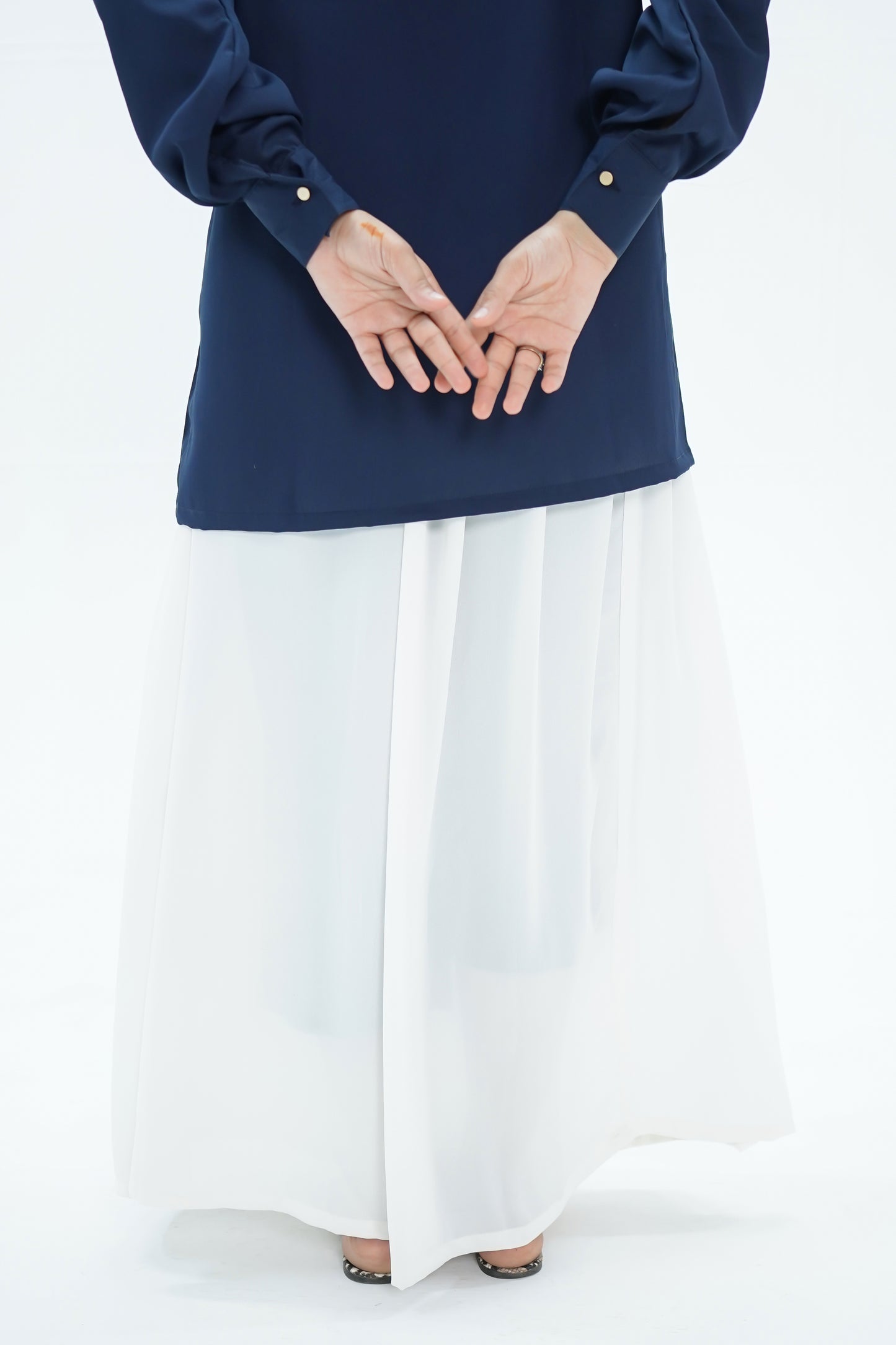 Blue-Shirt & Skirt Set