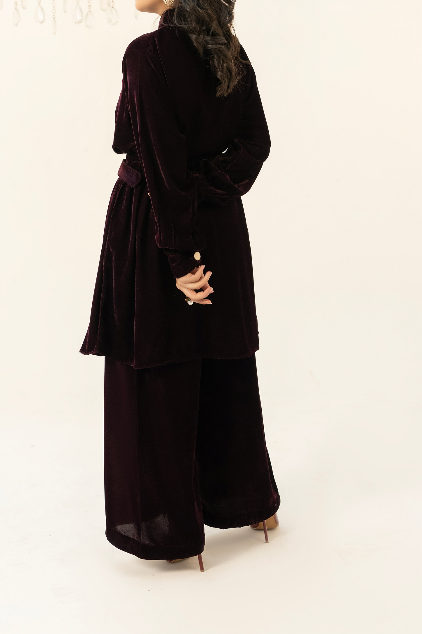 Purple-Velvet Co-Ord Set