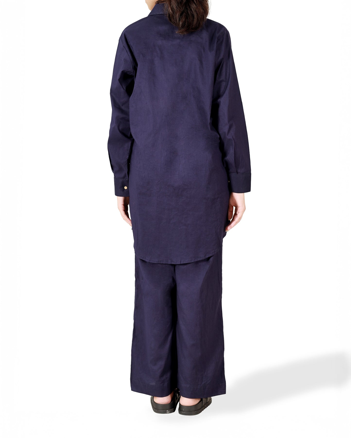 Navy Blue-Button Down Co-Ord Set