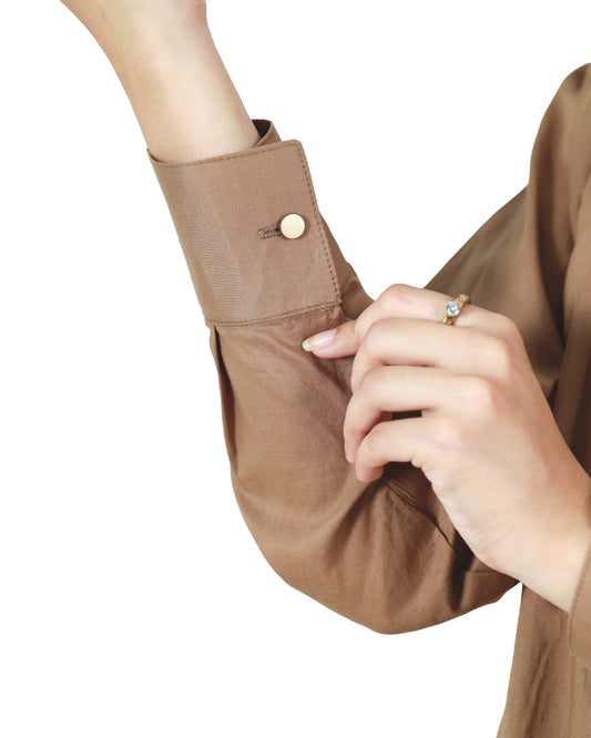 Brown-Button Down Co-Ord Set