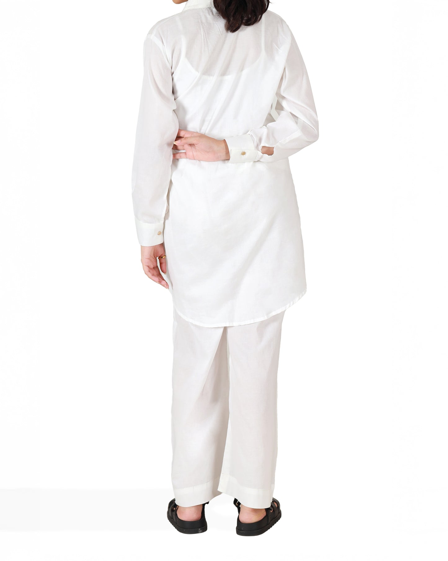 White-Button Down Co-Ord Set