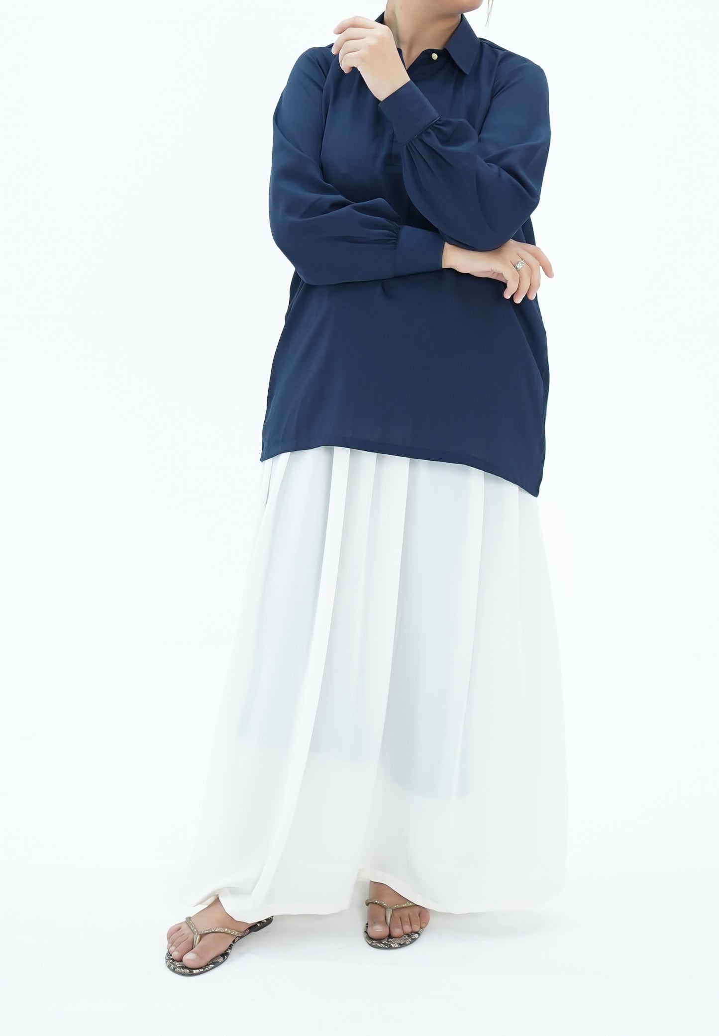 Blue-Shirt & Skirt Set