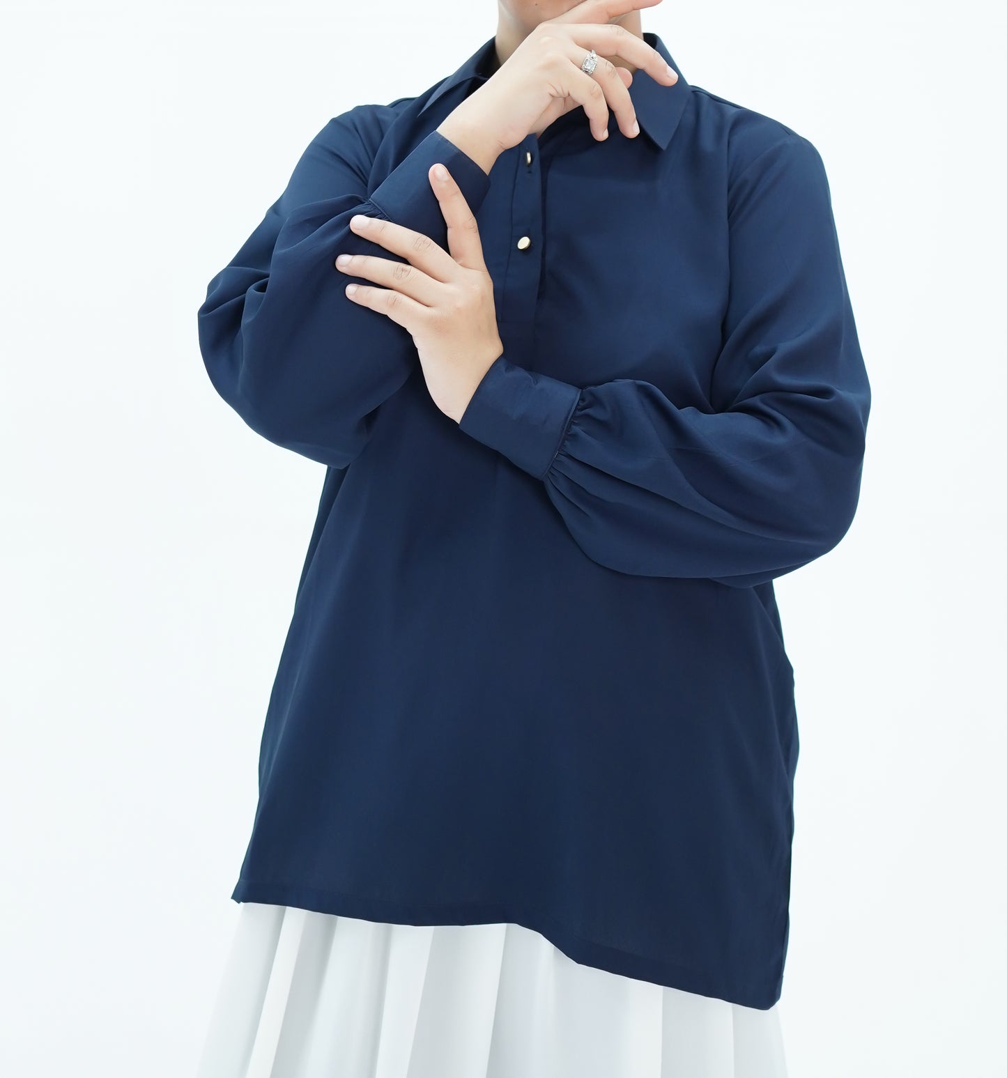 Blue-Shirt & Skirt Set