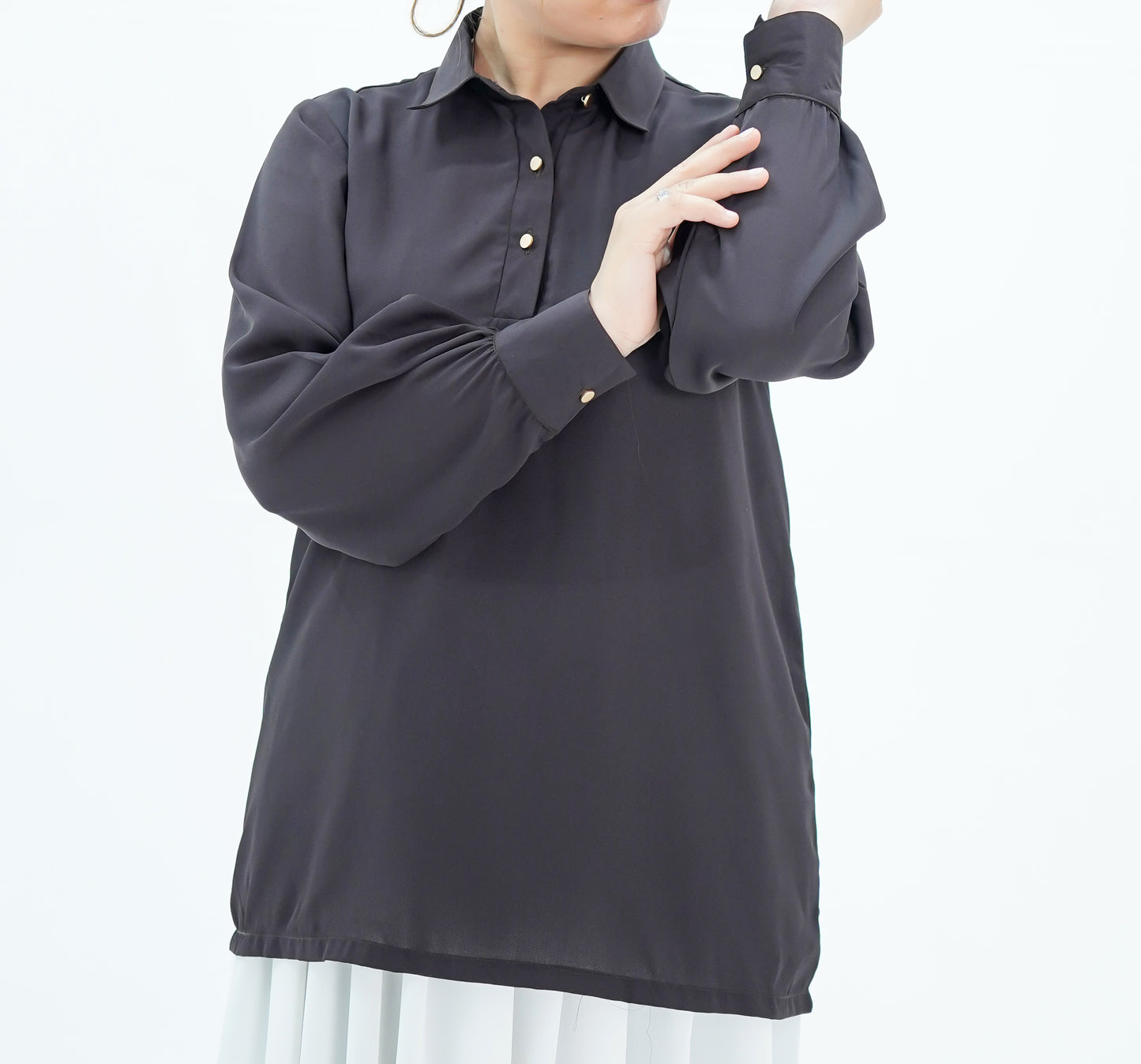 Chocolate Brown-Shirt & Skirt Set