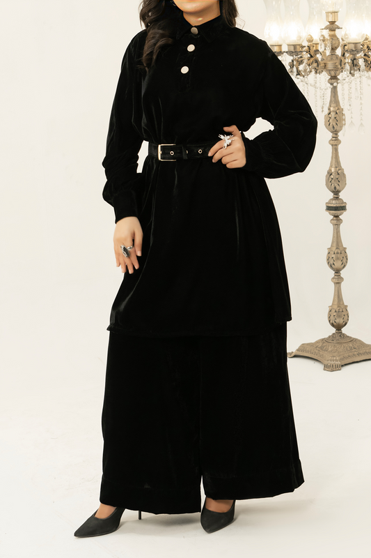 Black-Velvet Co-Ord Set