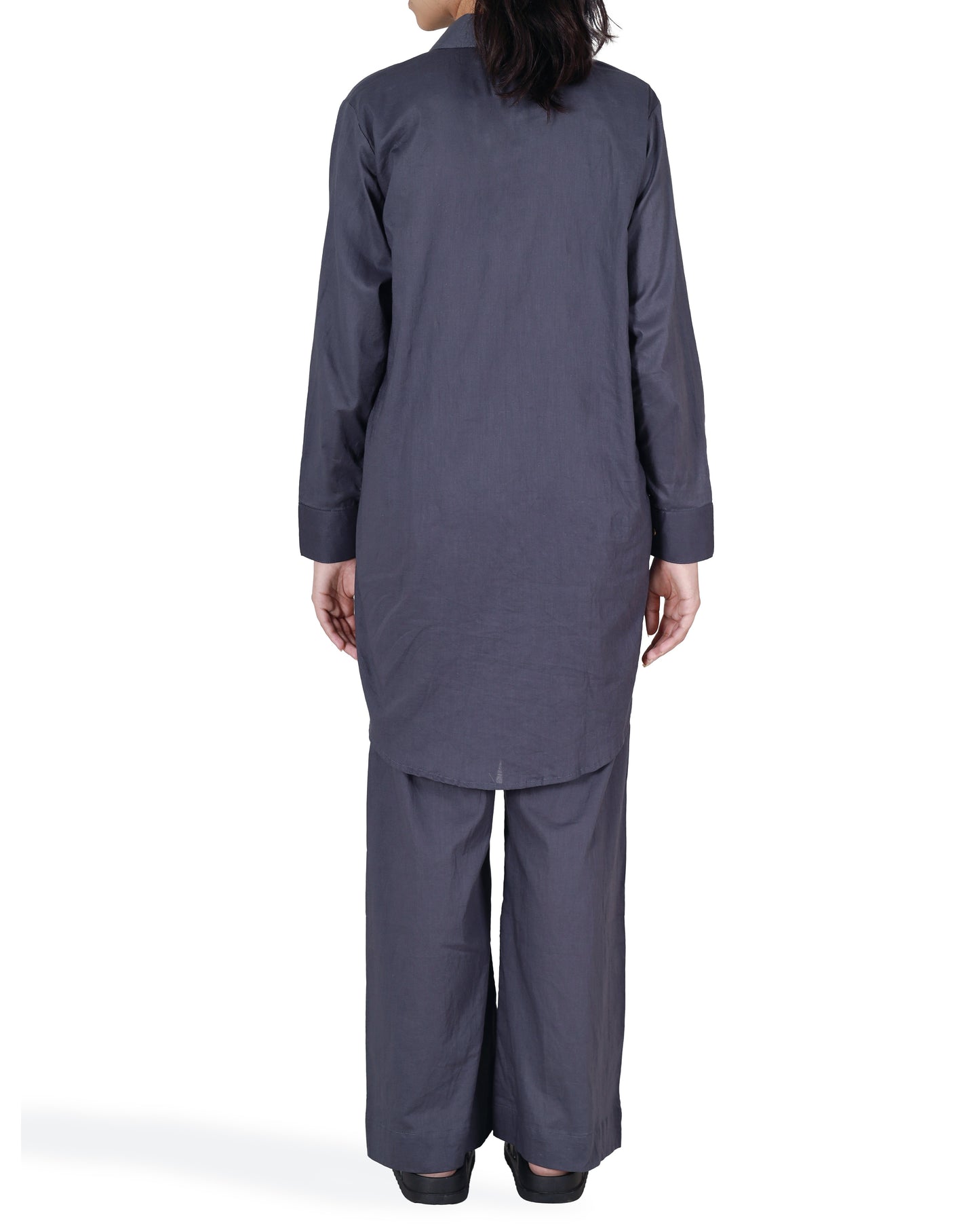 Charcoal Grey-Button Down Co-Ord Set