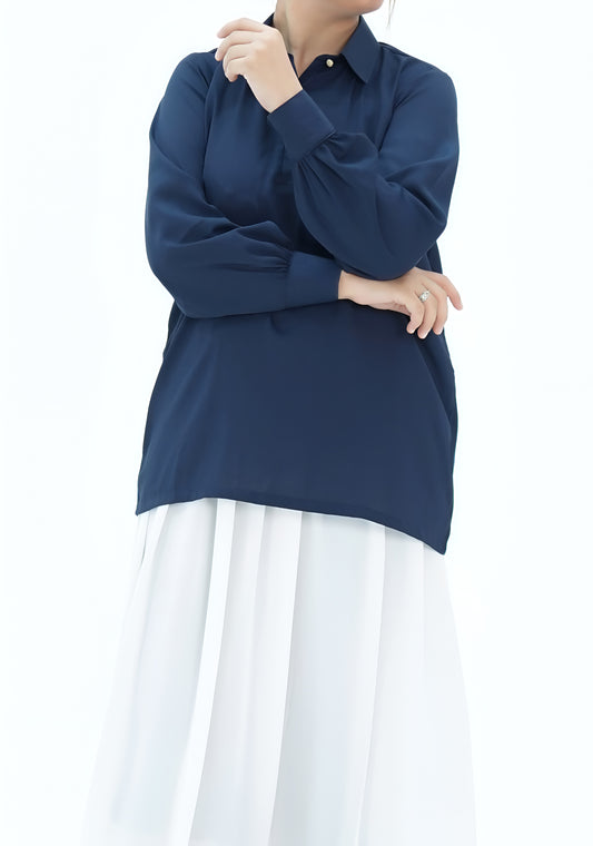 Blue-Shirt & Skirt Set